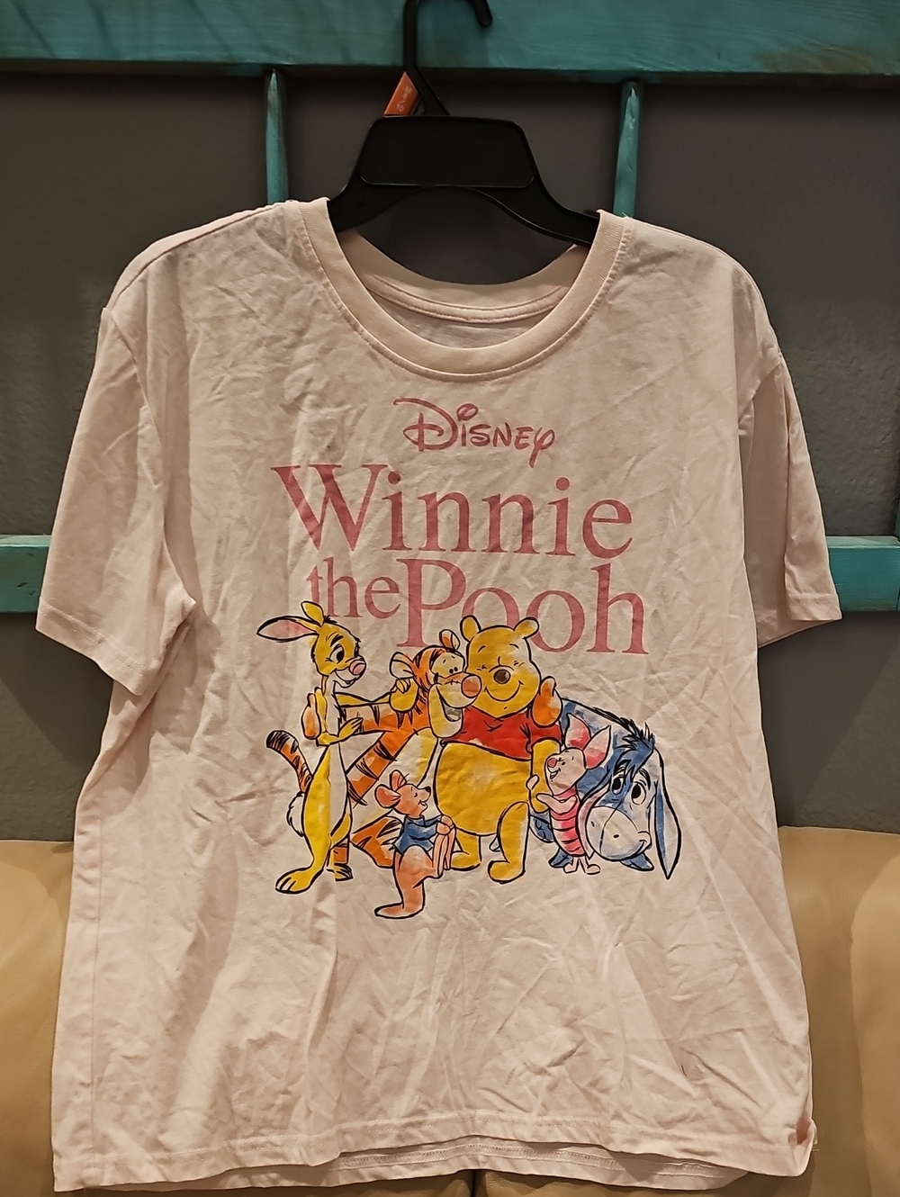 Disney Winnie the Pooh Light Pink Graphic Tee with Characters